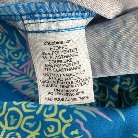 Chubbies‎ The Bay Breezes Swim Trunks Shorts Mens XL Pineapple Blue SS-1859 - Picture 8 of 9